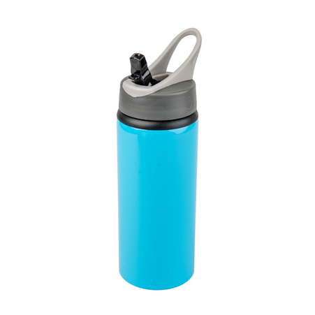 Aluminum Active bottle with mouthpiece 650 ml - blue set of 5 pcs.