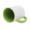 Combo Standard white mug - handle and inner light green