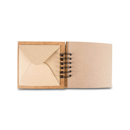 Album do zdjeć na spirali mały 14,5x14,5cm + ozdobne naklejki słowa/trójkąty ( 4 szt.)