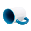 White mug 440 ml Combo - handle and inside light blue