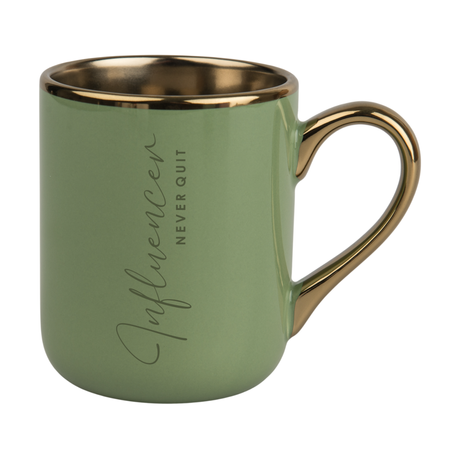 Elegant mug handle and rim gold - green half pallet 360 pcs.
