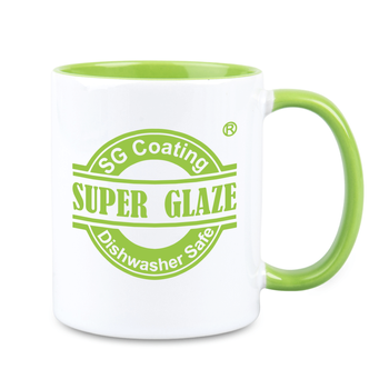 Kubek biały Combo SuperGlaze - uchwyt i środek jasnozielonyn półpaleta 432 szt.