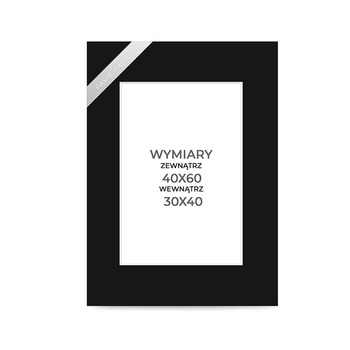 Ramka passe-partout 40/60 prostokąt II (okno 30/40)  - czarna