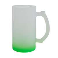 Kufel szklany szroniony gradient zielony zestaw 12 szt.