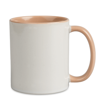 Combo white mug - handle and inside light brown