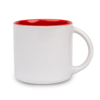 Kubek biały 400 ml szeroki - środek czerwony karton 36 szt