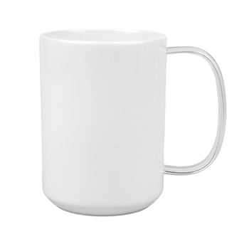 Kubek biały 440 ml szklany uchwyt karton 36 szt.