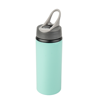 Active aluminum bottle with mouthpiece 650 ml - green