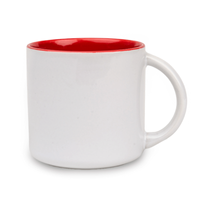 Kubek biały 400 ml szeroki - środek czerwony