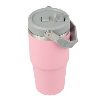 Kubek stalowy Trip 600 ml grawer/UV - różowy