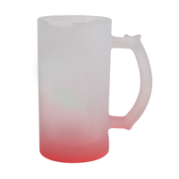 Kufel szklany szroniony gradient czerwony zestaw 12 szt