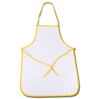 Fartuch biały - lamówka żółta (komplet 5szt.)