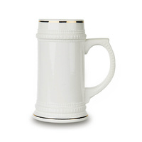 Kufel biały - złoty pasek