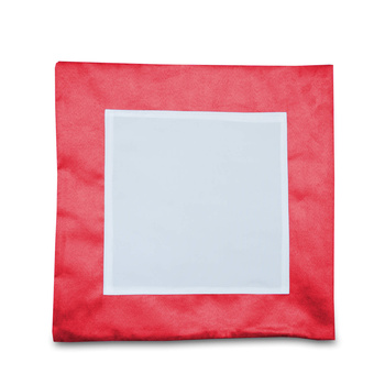 Poszewka 40x40 zamsz - czerwona + wkład