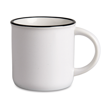 Kubek biały Camper 250 ml czarny rant