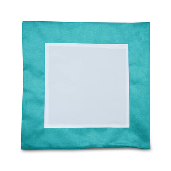 Poszewka 40x40 zamsz - błękitna + wkład