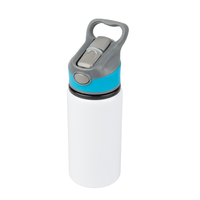 Aluminiowa Butla 500 ml Active biała z niebieskim paskiem i ustnikiem