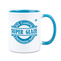 Kubek biały Combo SuperGlaze - uchwyt i środek jasnoniebieski