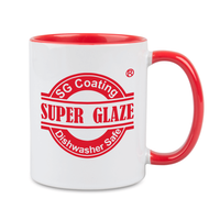 Kubek biały Combo SuperGlaze - uchwyt i środek czerwony karton 36 szt.