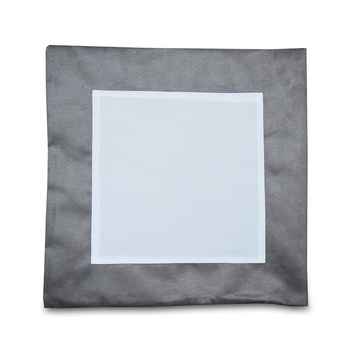 Poszewka 40x40 zamsz - szara + wkład