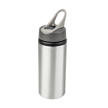 Aluminiowa butla  Active z ustnikiem 650 ml  - srebrna komplet 5 szt.